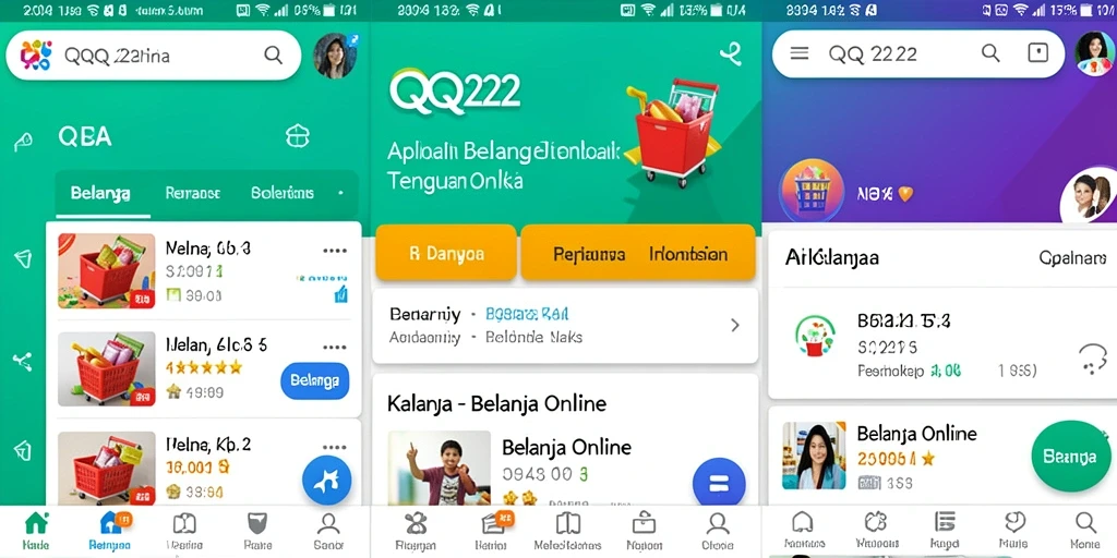 Screenshot utama QQ222 menunjukkan antarmuka Belanja Online yang intuitif.