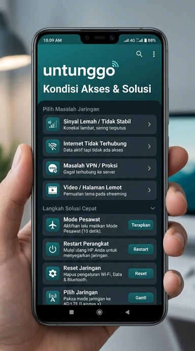 Tampilan link alternatif untunggo