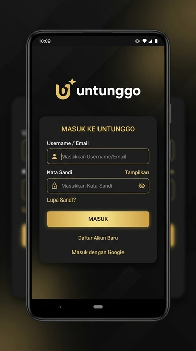 Tampilan halaman login untunggo